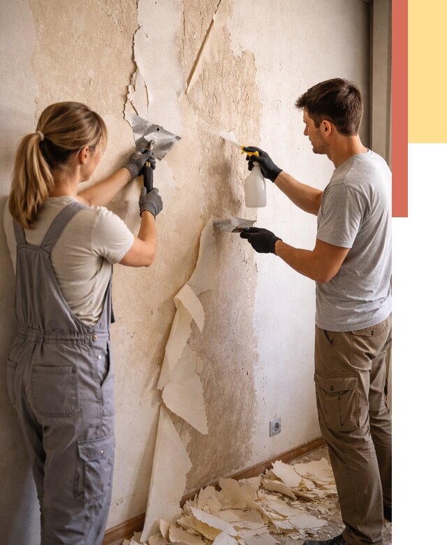 Снятие старых обоев в соколе от 5470 руб. под ключ недорого | ОТДЕЛОЧНИК-Скл