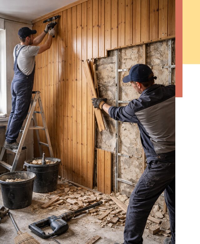 Демонтаж вагонки со стен в соколе от 1511 руб. — снятие, удаление, срочно | ОТДЕЛОЧНИК-Скл