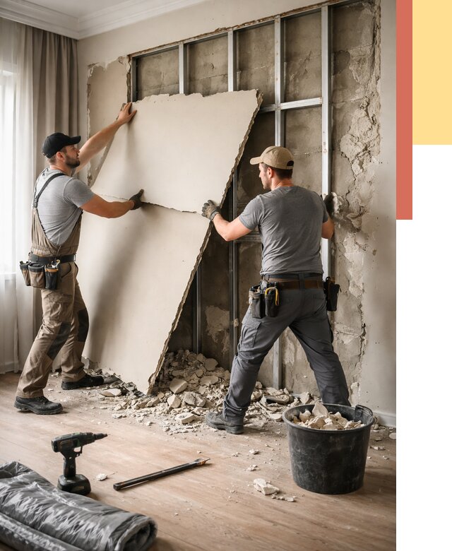 Демонтаж гипсокартона со стен в соколе от 365 руб. — услуги демонтажа | ОТДЕЛОЧНИК-Скл