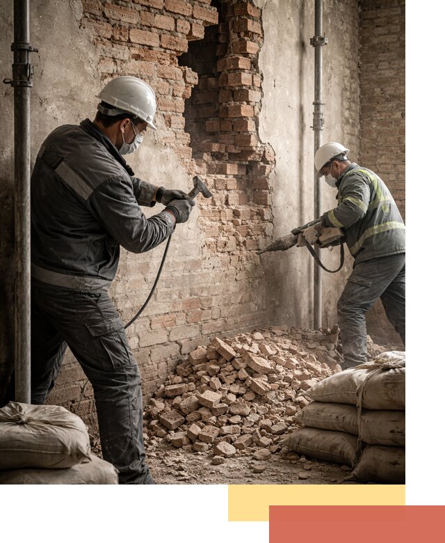 Демонтаж кирпичных стен в соколе быстро и безопасно