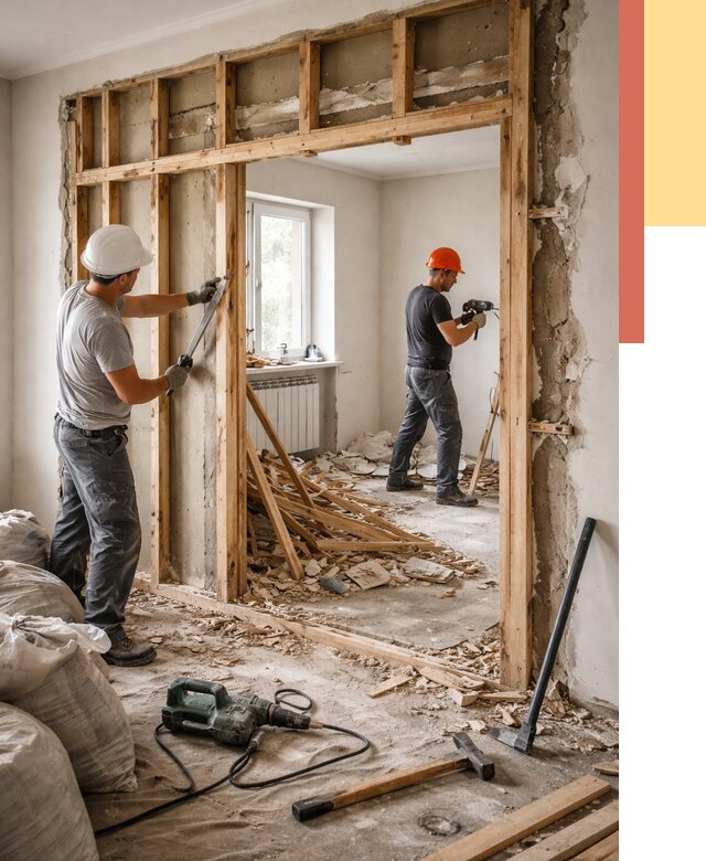 Демонтаж деревянных перегородок в соколе от 3334 руб. — быстро и недорого | ОТДЕЛОЧНИК-Скл