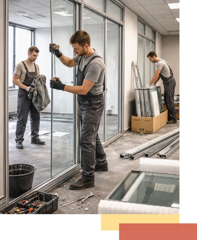 Демонтаж стеклянных перегородок в соколе быстро и безопасно