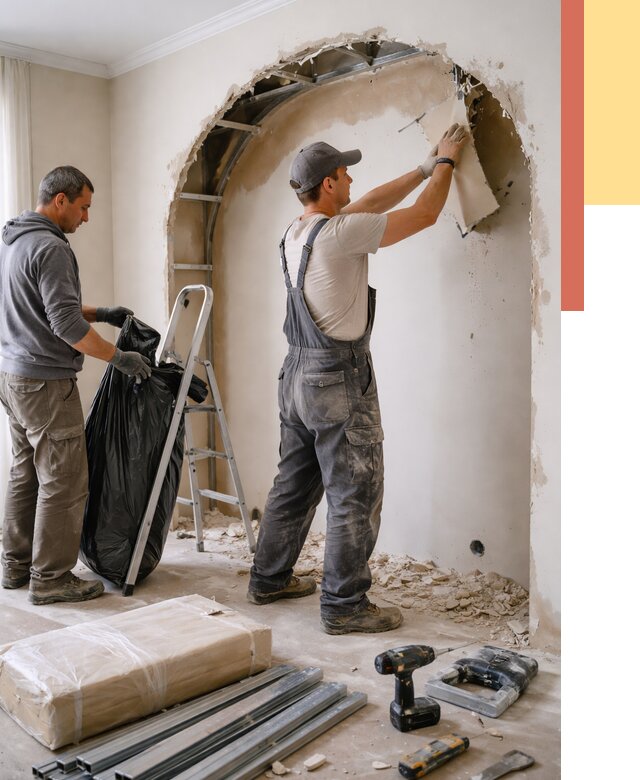 Демонтаж арки из гипсокартона в соколе от 3647 руб. — услуги под ключ | ОТДЕЛОЧНИК-Скл