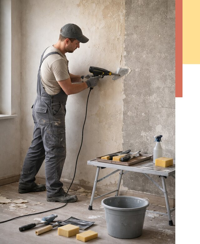 Очистка стен от клея в соколе от 1928 руб. — снятие и удаление клея со стен | ОТДЕЛОЧНИК-Скл