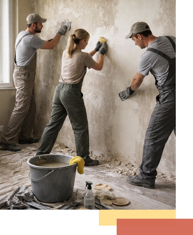 Очистка стен от клея и грунтовки в соколе качественно и быстро