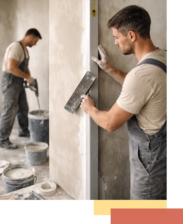 Выведение углов стен в соколе: монтаж и оштукатуривание