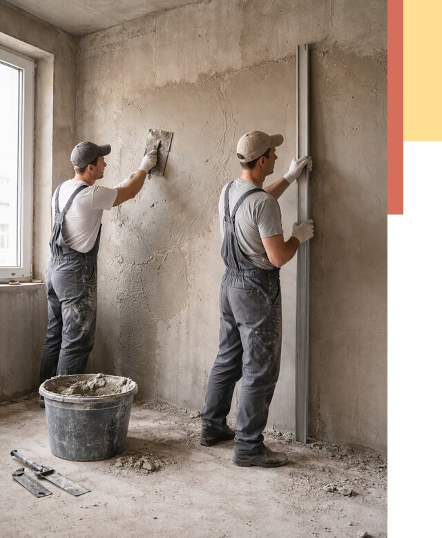 Штукатурка бетонных стен в соколе от 4689 руб/м² — качественно и быстро | ОТДЕЛОЧНИК-Скл