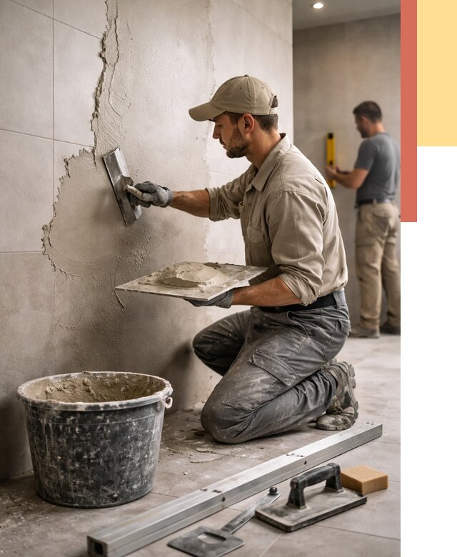 Штукатурка стен в ванной в соколе от 4689 руб./м² — выравнивание под ключ | ОТДЕЛОЧНИК-Скл