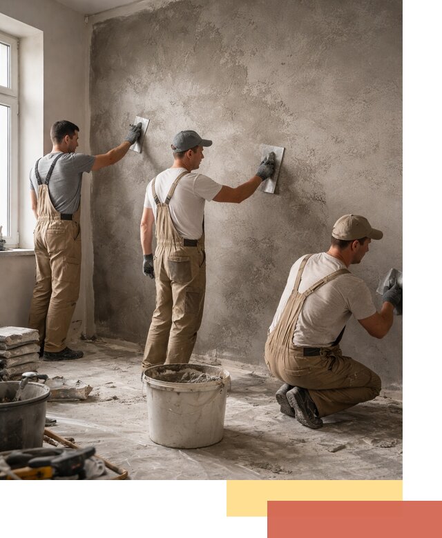 Декоративная штукатурка под бетон в соколе для стен и потолков