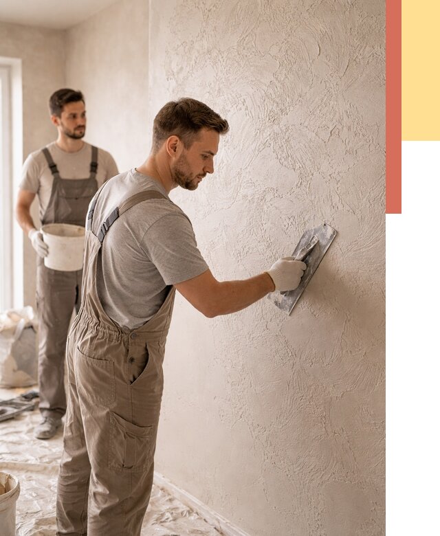 Фактурная штукатурка стен в соколе от 4376 руб./м² — заказать под ключ | ОТДЕЛОЧНИК-Скл