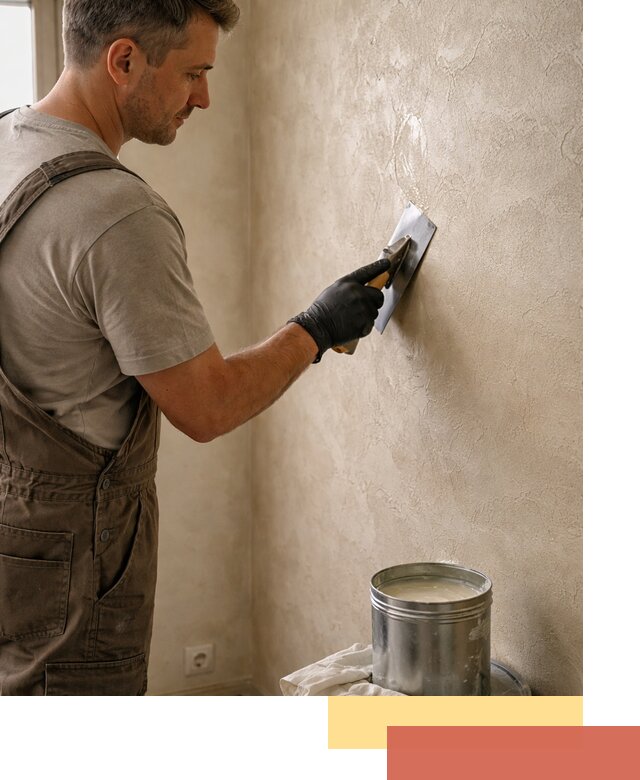 Нанесение воска на штукатурку в соколе для защиты и блеска