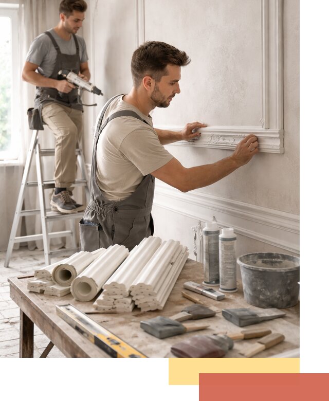 Монтаж лепнины на стены в соколе профессионально и качественно