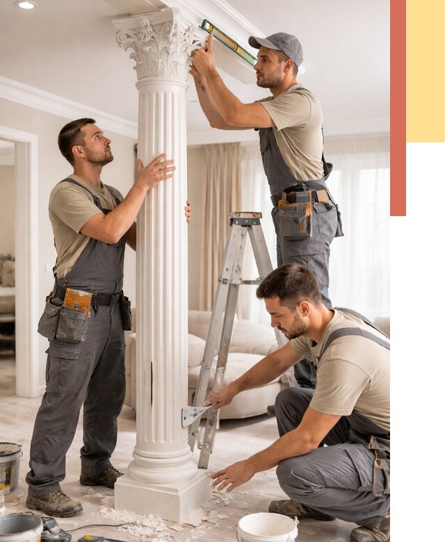 Установка декоративных колонн в соколе от 12503 руб. под ключ | ОТДЕЛОЧНИК-Скл