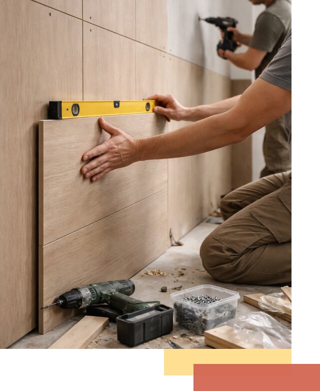 Профессиональный монтаж МДФ панелей на стены в соколе