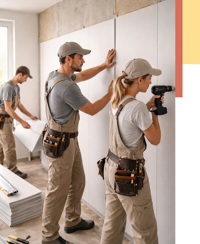 Монтаж ПВХ панелей на стены в соколе от 469 руб/м2 — быстро и недорого | ОТДЕЛОЧНИК-Скл