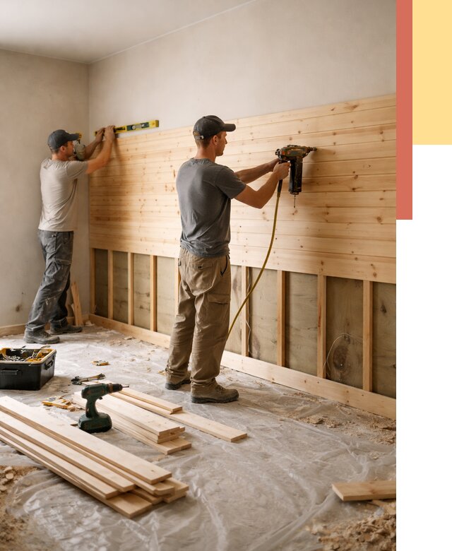 Монтаж деревянной вагонки на стены в соколе от 7814 руб. | Услуги монтажа вагонки | ОТДЕЛОЧНИК-Скл