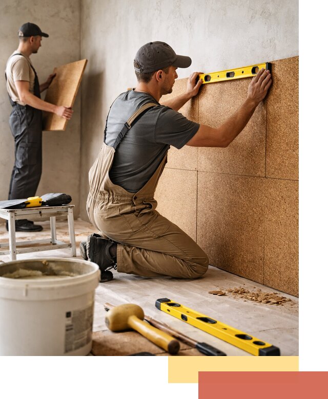 Монтаж пробковых панелей на стены в соколе быстро и качественно