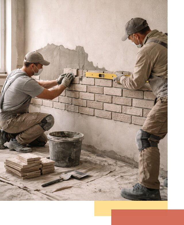 Монтаж декоративного кирпича профессионально в соколе