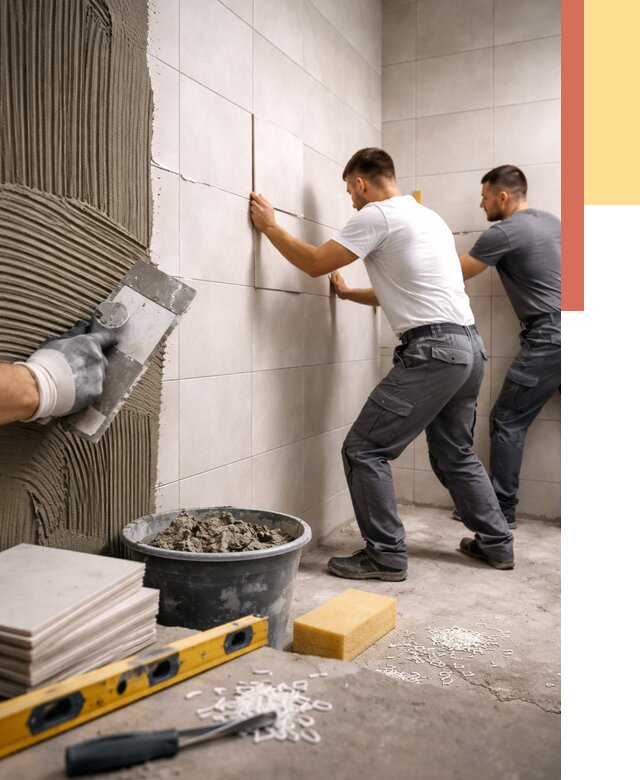 Укладка плитки на стены в соколе от 886 руб. — качественно и недорого | ОТДЕЛОЧНИК-Скл