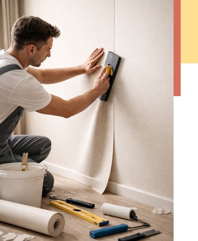 Поклейка виниловых обоев в соколе от 4689 руб. | Быстро и недорого — ОТДЕЛОЧНИК-Скл