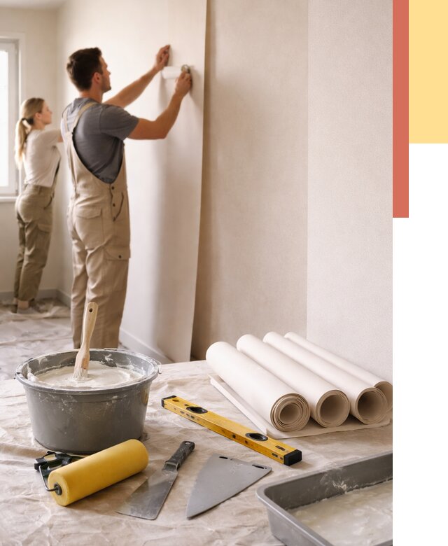 Поклейка бумажных обоев в соколе от 5730 руб./м2 — быстро и недорого | ОТДЕЛОЧНИК-Скл