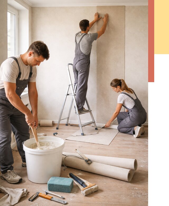 Оклейка стен обоями в соколе от 3647 руб/м2 — быстро и недорого | ОТДЕЛОЧНИК-Скл