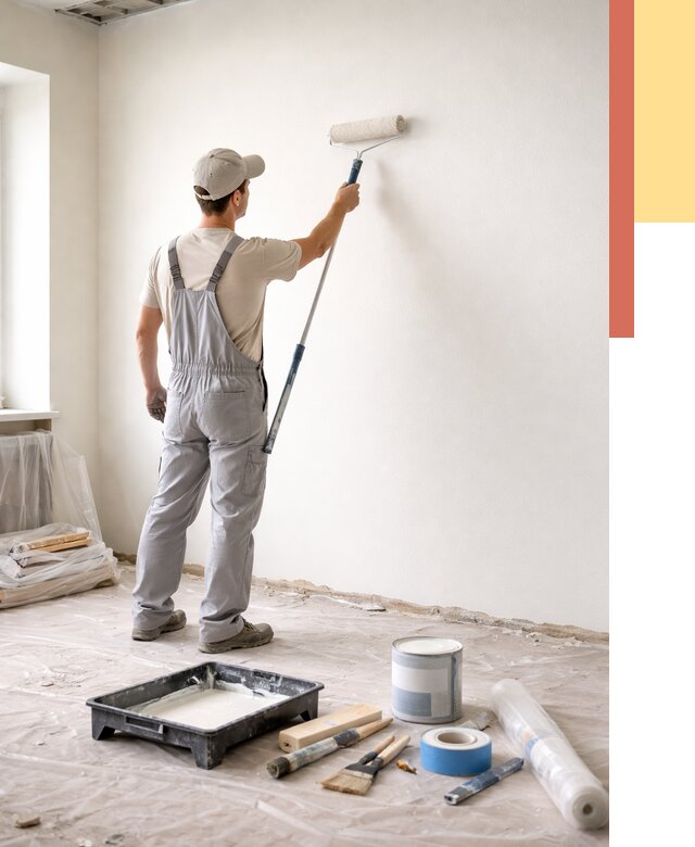 Покраска стен водоэмульсионной краской в соколе от 469 руб. за м² | ОТДЕЛОЧНИК-Скл