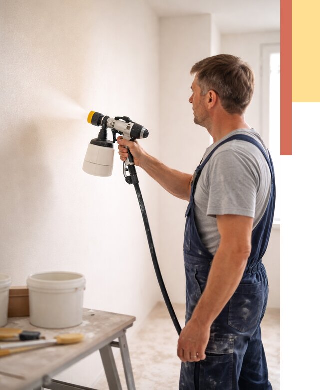 Покраска стен краскопультом в соколе от 7814 руб. — механизированная покраска | ОТДЕЛОЧНИК-Скл