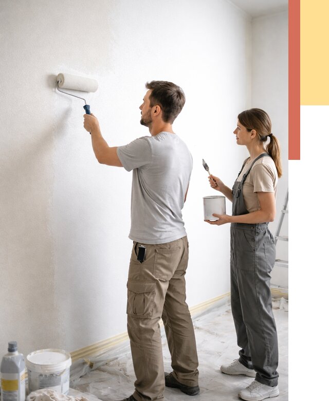 Окраска стен по стеклохолсту в соколе от 4689 руб/м² под ключ | ОТДЕЛОЧНИК-Скл