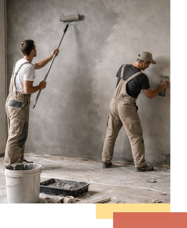 Покраска стен под бетон в соколе профессионально и недорого