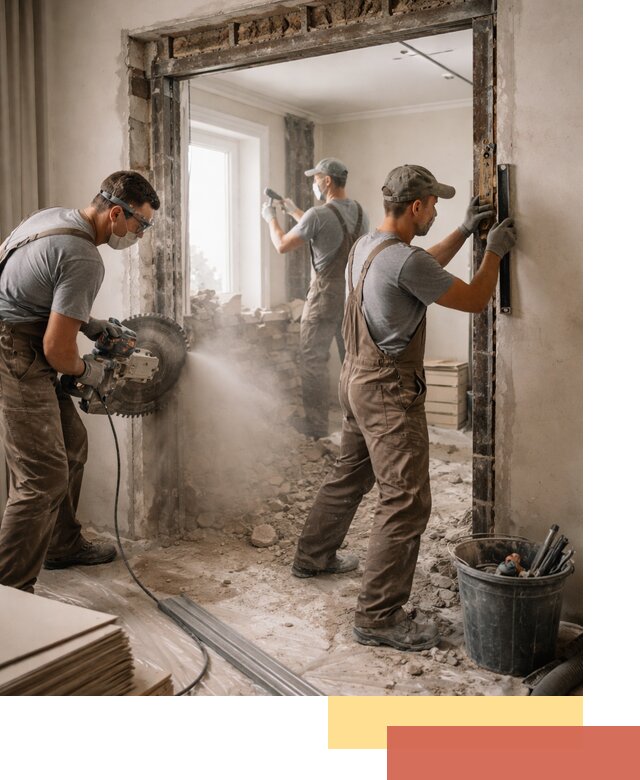 Расширение дверного проема под установку новой двери в соколе