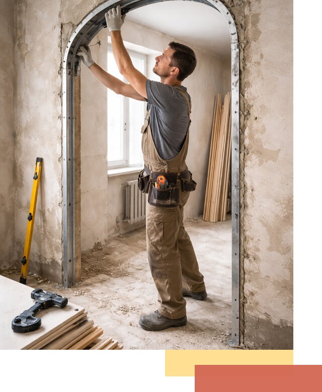 Устройство арочного проема в соколе под ключ