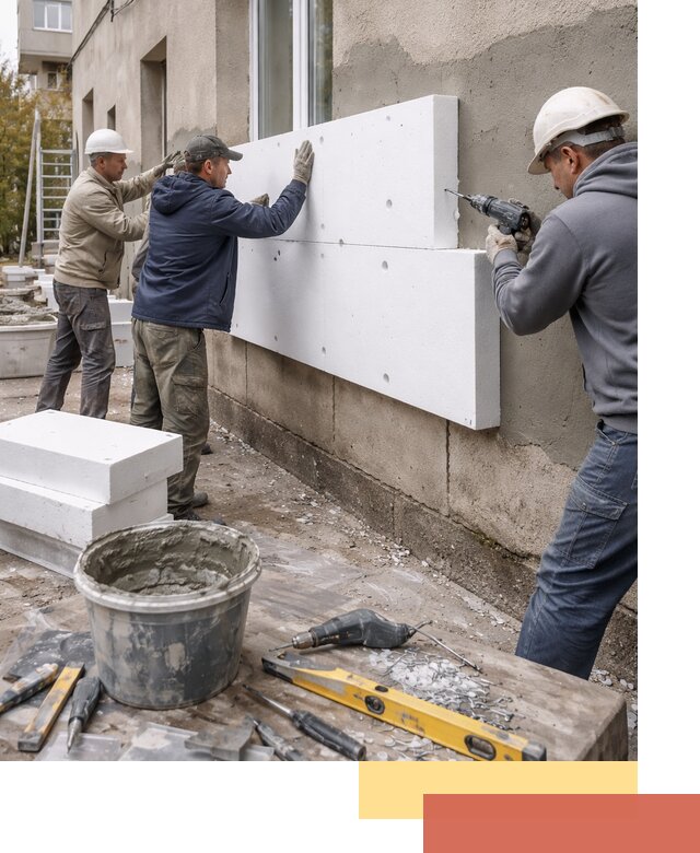 Утепление наружных стен пенопластом в соколе