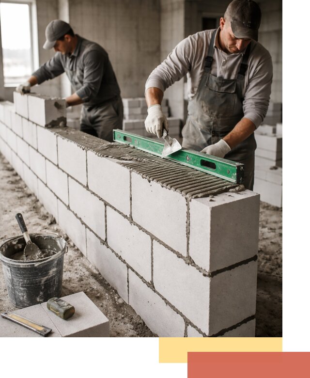 Кладка перегородок из газобетона в соколе быстро и качественно