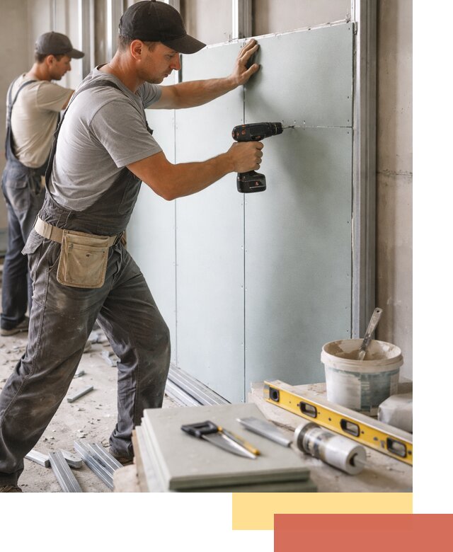 Кладка влагостойких перегородок ПГП в соколе