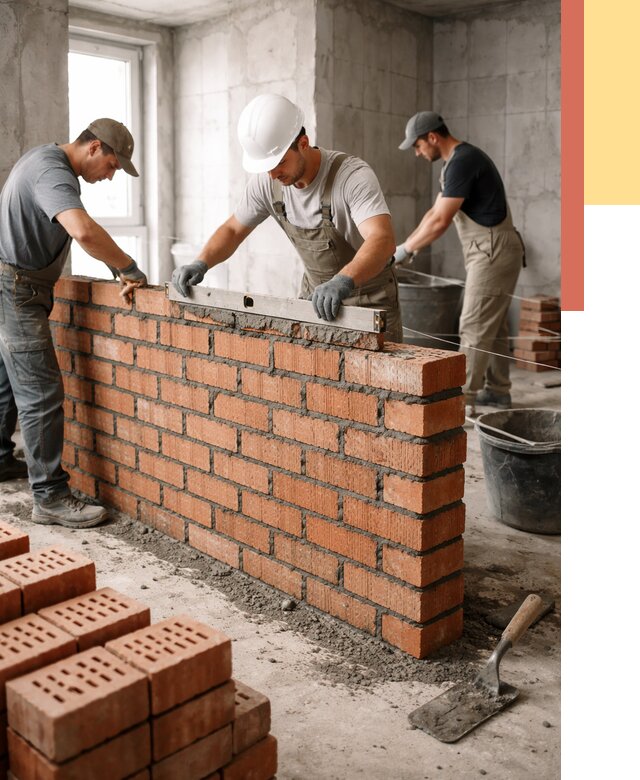 Кладка перегородок из кирпича в соколе от 3647 руб. за м² | ОТДЕЛОЧНИК-Скл