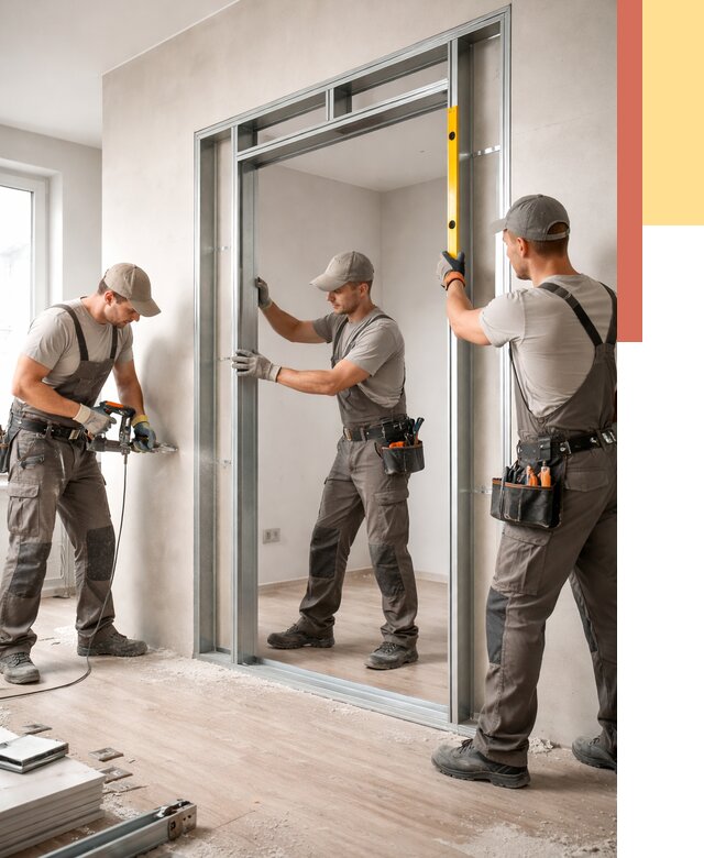 Устройство дверного проема в перегородке в соколе от 4689 руб. под ключ | ОТДЕЛОЧНИК-Скл