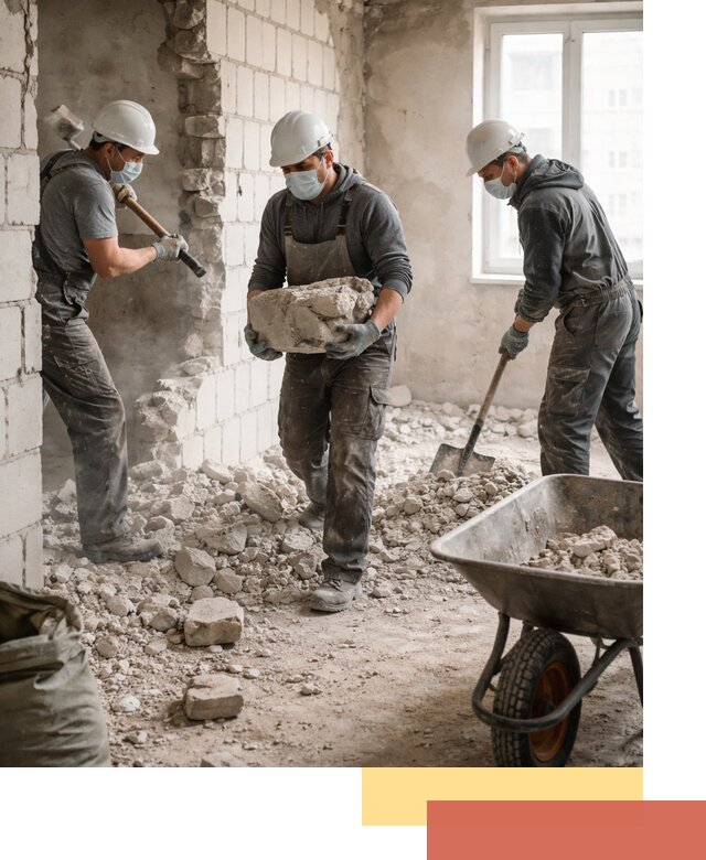 Демонтаж блочных перегородок в соколе быстро и аккуратно