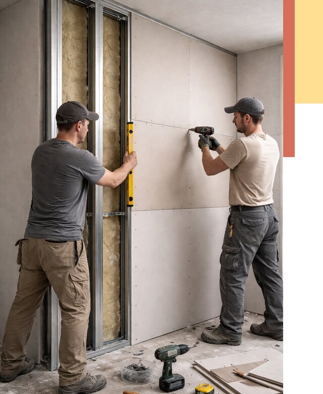 Монтаж двухслойной перегородки из гипсокартона в соколе от 1511 руб. | ОТДЕЛОЧНИК-Скл