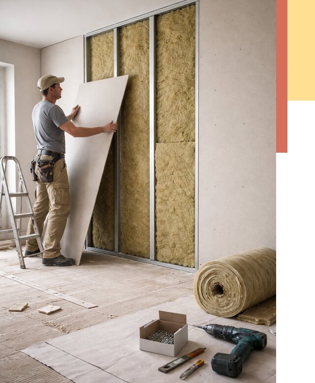 Перегородка из гипсокартона с шумоизоляцией в соколе от 3251 руб. | ОТДЕЛОЧНИК-Скл