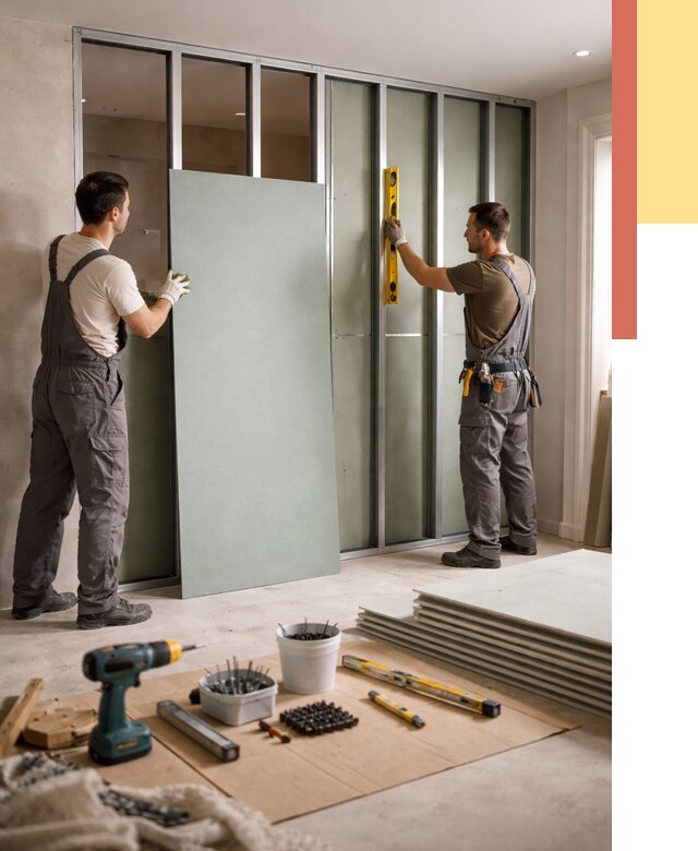 Перегородка из влагостойкого гипсокартона в соколе от 5001 руб. — монтаж под ключ | ОТДЕЛОЧНИК-Скл