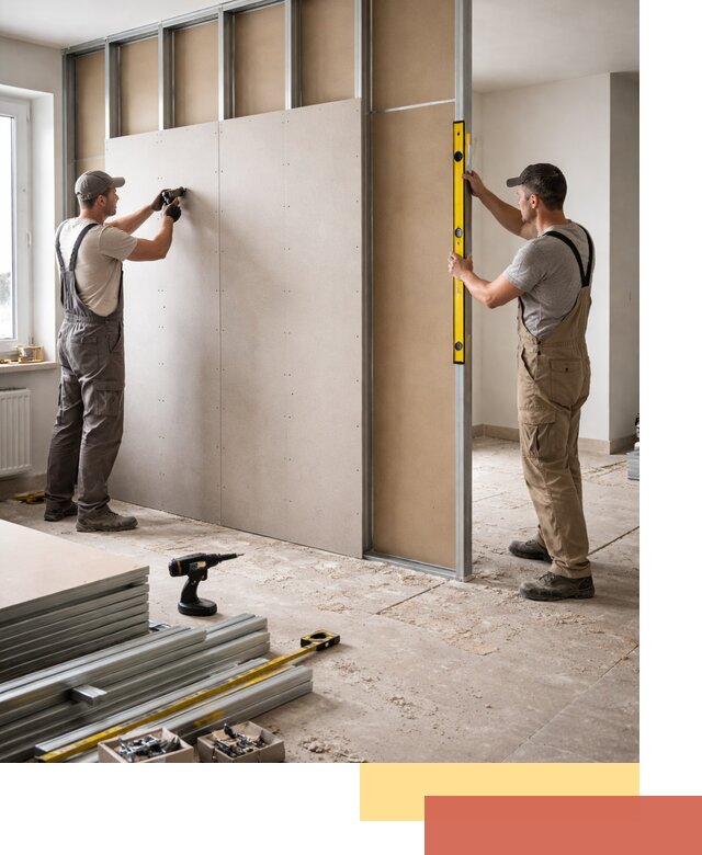 Зонирующая перегородка из гипсокартона под ключ в соколе