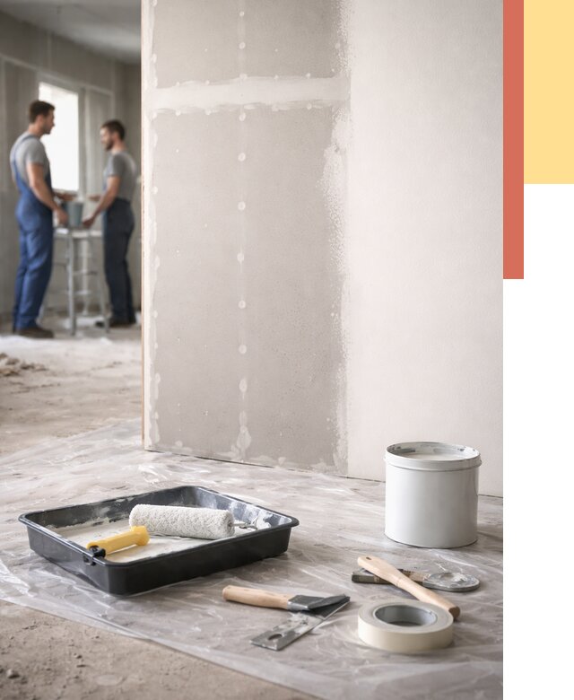 Покраска перегородок из гипсокартона в соколе от 4689 руб. под ключ | ОТДЕЛОЧНИК-Скл