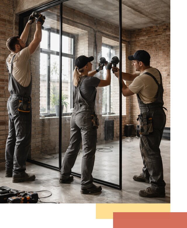 Стеклянные перегородки лофт — изготовление и монтаж в соколе