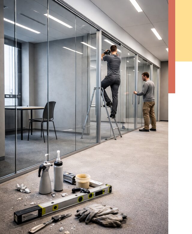 Стеклянные офисные перегородки в соколе от 8856 руб. — монтаж и установка | ОТДЕЛОЧНИК-Скл