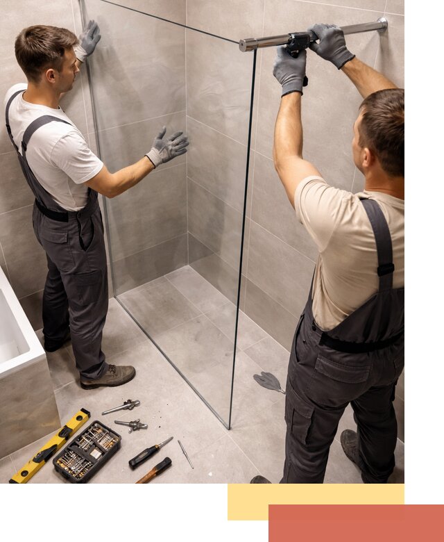 Стеклянные перегородки для душа в соколе — изготовление и монтаж