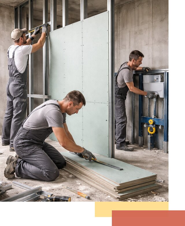 Монтаж и ремонт сантехнических перегородок в соколе