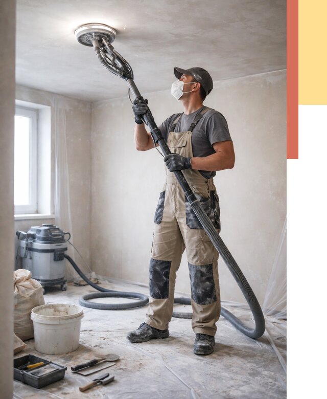 Шлифовка потолка в соколе от 3647 руб. — услуги шлифования потолка | ОТДЕЛОЧНИК-Скл