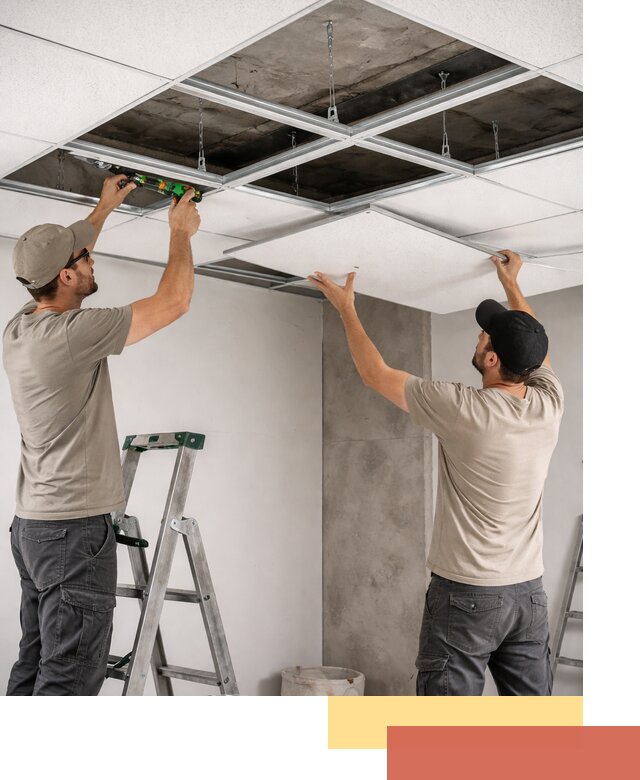 Монтаж потолка Армстронг под ключ в соколе