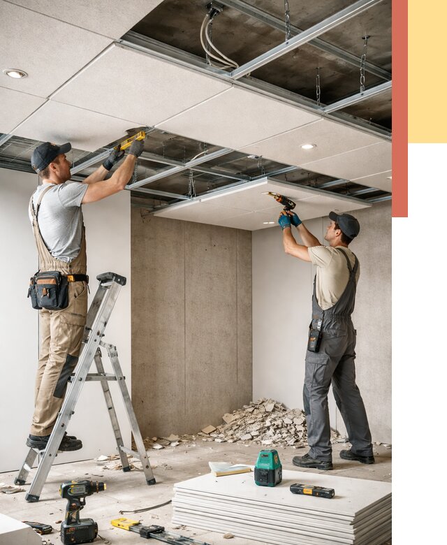 Монтаж акустического потолка в соколе от 6772 руб/м2 — быстро и недорого | ОТДЕЛОЧНИК-Скл